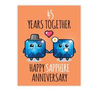 Stuff4 45th Anniversary Poster Unframed - 45 Years Together - Happy 45th Wedding Anniversary Cute Gifts for Wife Companion Boyfriend Partner Husband Girlfriend, 8x10 Inch Anniversaries Posters