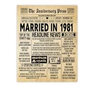 Stuff4 45th Anniversary Poster Unframed, Married In 1981 Newspaper