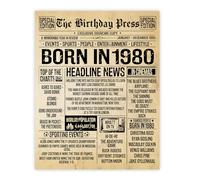 Stuff4 46th Birthday Poster Unframed, Born In 1980 Vintage Newspaper