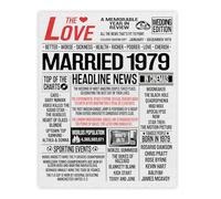 Stuff4 46th Anniversary Poster Unframed - Married In 1979 Newspaper - Happy 46th Wedding Anniversary for Men Women Vintage Gifts Retro Back In 1979, 8x10 Inch Forty-Sixth Anniversaries Posters