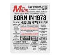 Stuff4 47th Birthday Poster Unframed - Born In 1978 Newspaper - Happy 47th Birthday Gifts for Men Women Vintage Retro Back In 1978, 8x10 Inch Forty-Seven Forty-Seventh Bday Party Decor Decoration