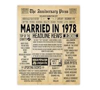 Stuff4 48th Anniversary Poster Unframed - Married In 1978 Newspaper - 48 Wedding Anniversary for Men Women Retro Vintage Gifts Back In 1978, 8x10 Inch Anniversaries Posters
