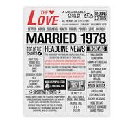 Stuff4 47th Anniversary Poster Unframed - Married In 1978 Newspaper - Happy 47th Wedding Anniversary for Men Women Vintage Gifts Retro Back In 1978, 8x10 Inch Forty-Seventh Anniversaries Posters