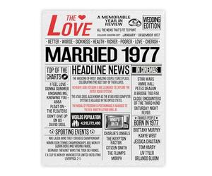 Stuff4 49th Anniversary Poster Unframed, Married In 1977 Newspaper