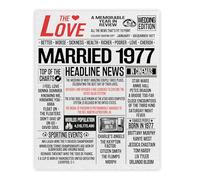 Stuff4 48th Anniversary Poster Unframed - Married In 1977 Newspaper - Happy 48th Wedding Anniversary for Men Women Vintage Gifts Retro Back In 1977, 8x10 Inch Forty-Eighth Anniversaries Posters