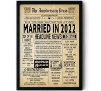 Stuff4 4th Anniversary Poster Framed, Married In 2022