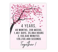 Stuff4 4th Anniversary Poster Unframed - 4 Years 48 Months - Happy 4th Wedding Anniversary Cute Gifts for Companion Wife Partner Boyfriend Girlfriend Husband, 8x10 Inch Anniversaries Posters