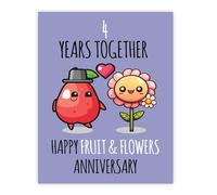 Stuff4 4th Anniversary Poster Unframed - 4 Years Together - Happy 4th Wedding Anniversary Cute Gifts for Companion Boyfriend Partner Husband Girlfriend Wife, 8x10 Inch Anniversaries Posters