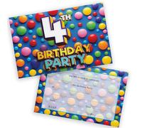 4th Birthday Party Invitations Kids - Candy Sweets Chocolate 20 Pack - Childrens Birthday Invitations for Boys/Girls A6 Bday Party Invites Invitation Cards with Folding Envelopes