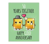 Stuff4 50th Anniversary Poster Unframed - 50 Years Together - Happy 50th Wedding Anniversary Cute Gifts for Husband Wife Companion Partner, 8x10 Inch Anniversaries Posters