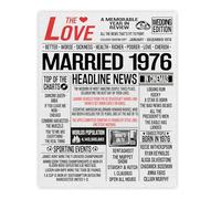 Stuff4 49th Anniversary Poster Unframed - Married In 1976 Newspaper - Happy 49th Wedding Anniversary for Men Women Vintage Gifts Retro Back In 1976, 8x10 Inch Forty-Ninth Anniversaries Posters
