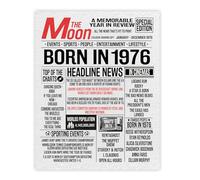 Stuff4 50th Birthday Poster Unframed, Born In 1976 Newspaper
