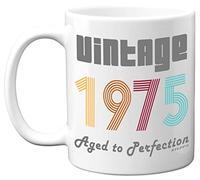 Stuff4 50th Birthday Gifts for Men Women - 1975 Vintage Coffee Mug, 11oz Ceramic Dishwasher Safe Mugs, Best Friend for Birthday or Christmas, Funny 50th Gifts Him Her