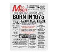 Stuff4 50th Birthday Poster Unframed - Born In 1975 Newspaper - Happy 50th Birthday Gifts for Men Women Vintage Retro Back In 1975, 8x10 Inch Fifty Fiftieth Bday Party Decor Decoration