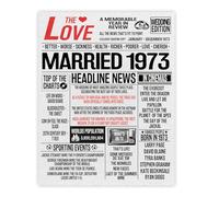 Stuff4 53rd Anniversary Poster Unframed - Married In 1973 Newspaper - Happy 53rd Wedding Anniversary for Men Women Vintage Gifts Retro Back In 1973, 8x10 Inch Anniversaries Posters