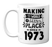 Stuff4 53rd Birthday Mug Gift for Men Women - Making The World a Better Place Since 1973 - Happy 53 Birthday Gifts for Grandad Grandma Nan Retro Back in 1973 Age 53 Bday, 11oz Ceramic Coffee Mugs