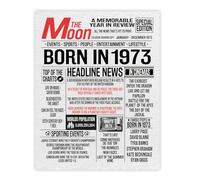 Stuff4 52nd Birthday Poster Unframed - Born In 1973 Newspaper - Happy 52nd Birthday Gifts for Men Women Vintage Retro Back In 1973, 8x10 Inch Fifty-Two Fifty-Second Bday Party Decor Decoration