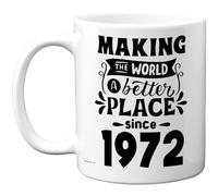 Stuff4 54th Birthday Mug Gift for Men Women - Making The World a Better Place Since 1972 - Happy 54 Birthday Gifts for Grandad Grandma Nan Retro Back in 1972 Age 54 Bday, 11oz Ceramic Coffee Mugs