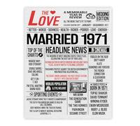 Stuff4 54th Anniversary Poster Unframed - Married In 1971 Newspaper - Happy 54th Wedding Anniversary for Men Women Vintage Gifts Retro Back In 1971, 8x10 Inch Fifty-Fourth Anniversaries Posters