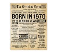 Stuff4 56th Birthday Poster Unframed - Born In 1970 Vintage Newspaper - Happy 56th Birthday Gifts for Women Men Retro Back In 1970, 8x10 Inch Decor Decoration Bday Party