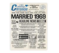 Stuff4 57th Anniversary Poster Unframed - Married In 1969 Newspaper - Happy 57th Wedding Anniversary for Men Women Vintage Gifts Retro Back In 1969, 8x10 Inch Anniversaries Posters