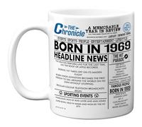 Stuff4 56th Birthday Mug Gift for Men Women - Born in 1969 Newspaper - Happy 56 Birthday Gifts for Mum Dad Uncle Aunt Vintage Retro Back in 1969 Age Fifty-Six Bday, 11oz Ceramic Coffee Mugs