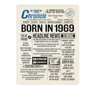 Stuff4 56th Birthday Poster Unframed - Born In 1969 Newspaper - Happy 56th Birthday Gifts for Men Women Vintage Retro Back In 1969, 8x10 Inch Fifty-Six Fifty-Sixth Bday Party Decor Decoration