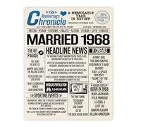 Stuff4 57th Anniversary Poster Unframed - Married In 1968 Newspaper - Happy 57th Wedding Anniversary for Men Women Vintage Gifts Retro Back In 1968, 8x10 Inch Fifty-Seventh Anniversaries Posters