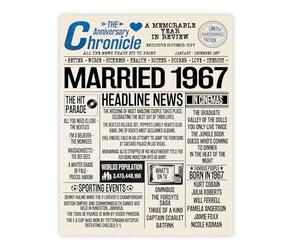 Stuff4 59th Anniversary Poster Unframed, Married In 1967 Newspaper