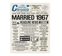 Stuff4 58th Anniversary Poster Unframed - Married In 1967 Newspaper - Happy 58th Wedding Anniversary for Men Women Vintage Gifts Retro Back In 1967, 8x10 Inch Fifty-Eighth Anniversaries Posters