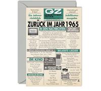 Stuff4 59th Birthday Cards for Men Women - Back in 1965 Newspaper - 59 Happy Birthday Anniversary Wedding Anniversary Card Vintage Born 1965 A5 Congratulations Cards
