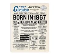 Stuff4 59th Birthday Poster Unframed, Born In 1967 Newspaper