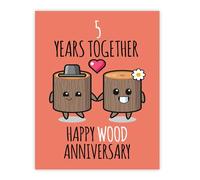 Stuff4 5th Anniversary Poster Unframed - 5 Years Together - Happy 5th Wedding Anniversary Cute Gifts for Boyfriend Partner Husband Girlfriend Wife Companion, 8x10 Inch Anniversaries Posters