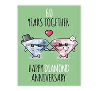 Stuff4 60th Anniversary Poster Unframed - 60 Years Together - Happy 60th Wedding Anniversary Cute Gifts for Companion Partner Husband Wife, 8x10 Inch Anniversaries Posters