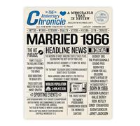 Stuff4 59th Anniversary Poster Unframed - Married In 1966 Newspaper - Happy 59th Wedding Anniversary for Men Women Vintage Gifts Retro Back In 1966, 8x10 Inch Fifty-Ninth Anniversaries Posters