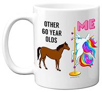 Stuff4 60th Birthday Gifts: Unicorn Pole Dancing Mug, Funny Gift for Men & Women, 11oz White Ceramic, Dishwasher Safe