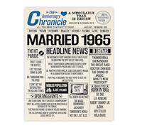 Stuff4 60th Anniversary Poster Unframed - Married In 1965 Newspaper - Happy 60th Wedding Anniversary for Men Women Vintage Gifts Retro Back In 1965, 8x10 Inch Sixtieth Anniversaries Posters