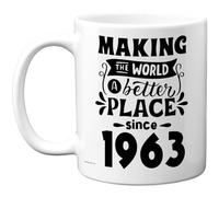 Stuff4 63rd Birthday Mug Gift for Men Women - Making The World a Better Place Since 1963 - Happy 63 Birthday Gifts for Grandad Grandma Nan Retro Back in 1963 Age 63 Bday, 11oz Ceramic Coffee Mugs