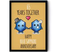 Stuff4 65th Anniversary Poster Framed - 65 Years Together - Happy 65th Wedding Anniversary Cute Gifts for Companion Husband Wife Partner, 8x10 Inch Anniversaries Posters