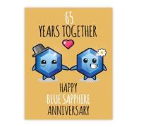 Stuff4 65th Anniversary Poster Unframed - 65 Years Together - Happy 65th Wedding Anniversary Cute Gifts for Partner Husband Wife Companion, 8x10 Inch Anniversaries Posters