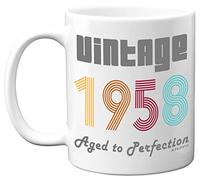 Stuff4 66th Birthday Gifts for Men Women - 1958 Vintage Coffee Mug, 11oz Ceramic Dishwasher Safe Mugs, Best Friend Mug for Birthday or Christmas, Funny 66th Birthday Gifts for Him Her