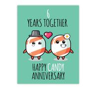 Stuff4 6th Anniversary Poster Unframed - 6 Years Together - Happy 6th Wedding Anniversary Cute Gifts for Partner Husband Girlfriend Wife Companion Boyfriend, 8x10 Inch Anniversaries Posters