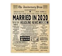 Stuff4 6th Anniversary Poster Unframed - Married In 2020 Newspaper - 6 Wedding Anniversary for Men Women Retro Vintage Gifts Back In 2020, 8x10 Inch Anniversaries Posters