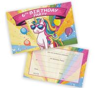 6th Birthday Party Invitations Kids - Fantasy Unicorn 28 Pack - Childrens Birthday Invitations for Boys/Girls A6 Bday Party Invites Invitation Cards with Folding Envelopes