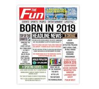 Stuff4 6th Birthday Poster Unframed - Born In 2019 Newspaper - Happy 6th Birthday Gifts for Boys Girls Vintage Retro Back In 2019, 8x10 Inch Six Sixth Bday Party Decor Decoration