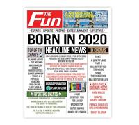 Stuff4 6th Birthday Poster Unframed, Born In 2020 Newspaper
