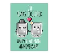 Stuff4 70th Anniversary Poster Unframed - 70 Years Together - Happy 70th Wedding Anniversary Cute Gifts for Husband Wife Companion Partner, 8x10 Inch Anniversaries Posters