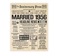 Stuff4 69th Anniversary Poster Unframed - Married In 1956 Newspaper - Happy 69th Wedding Anniversary for Men Women Vintage Gifts Retro Back In 1956, 8x10 Inch Sixty-Ninth Anniversaries Posters