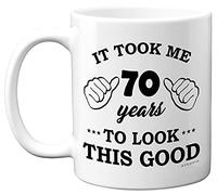 Stuff4 70th Birthday Gifts for Men Women, Birthday Mug for 70 Year Old, It Took Me 70 Years to Look This Good Mug - 11oz Ceramic Dishwasher Safe - his or her Special Day, Made in The UK