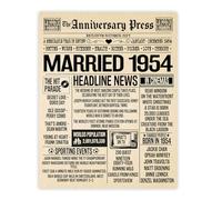 Stuff4 71st Anniversary Poster Unframed - Married In 1954 Newspaper - Happy 71st Wedding Anniversary for Men Women Vintage Gifts Retro Back In 1954, 8x10 Inch Seventy-First Anniversaries Posters